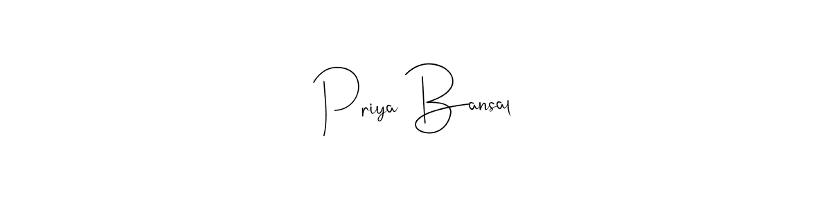 Priya Bansal stylish signature style. Best Handwritten Sign (Andilay-7BmLP) for my name. Handwritten Signature Collection Ideas for my name Priya Bansal. Priya Bansal signature style 4 images and pictures png