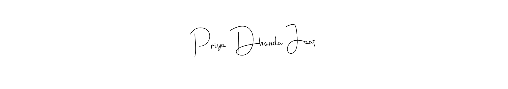 Also You can easily find your signature by using the search form. We will create Priya Dhanda Jaat name handwritten signature images for you free of cost using Andilay-7BmLP sign style. Priya Dhanda Jaat signature style 4 images and pictures png