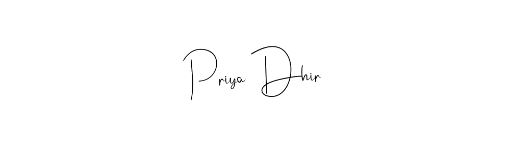 Make a beautiful signature design for name Priya Dhir. Use this online signature maker to create a handwritten signature for free. Priya Dhir signature style 4 images and pictures png