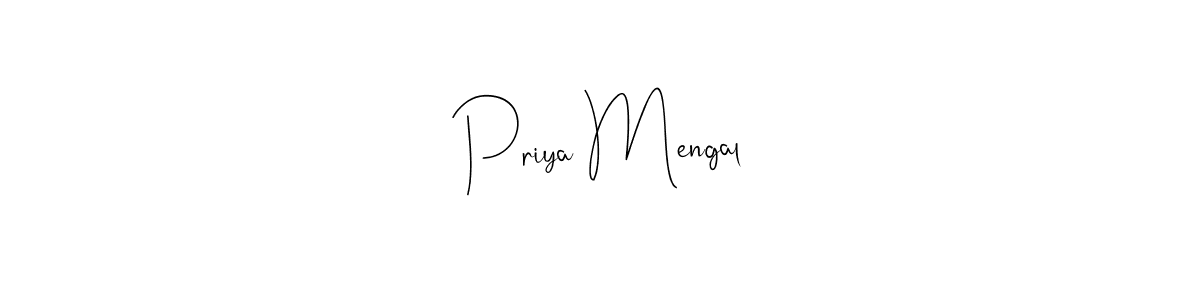 Make a beautiful signature design for name Priya Mengal. With this signature (Andilay-7BmLP) style, you can create a handwritten signature for free. Priya Mengal signature style 4 images and pictures png