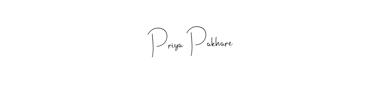 How to make Priya Pakhare name signature. Use Andilay-7BmLP style for creating short signs online. This is the latest handwritten sign. Priya Pakhare signature style 4 images and pictures png
