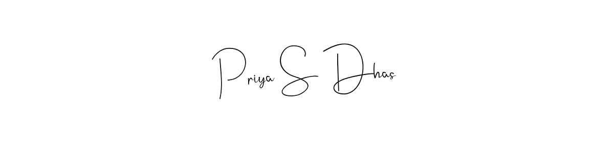 Similarly Andilay-7BmLP is the best handwritten signature design. Signature creator online .You can use it as an online autograph creator for name Priya S Dhas. Priya S Dhas signature style 4 images and pictures png