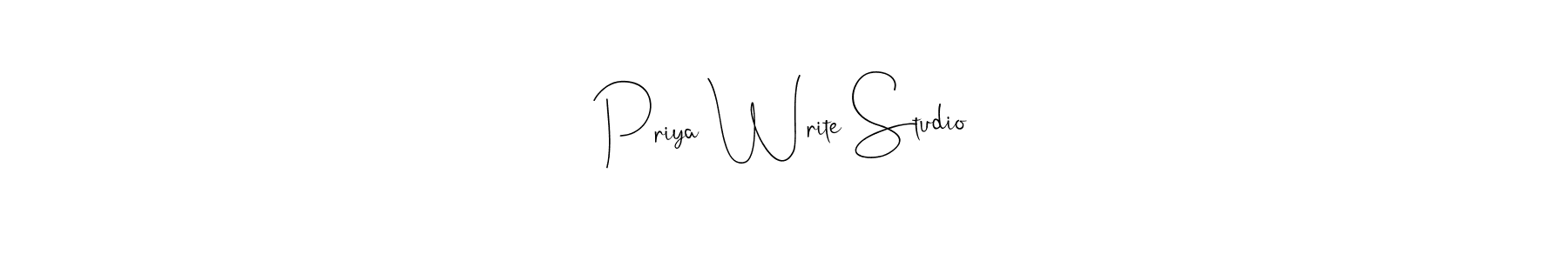 Design your own signature with our free online signature maker. With this signature software, you can create a handwritten (Andilay-7BmLP) signature for name Priya Write Studio. Priya Write Studio signature style 4 images and pictures png