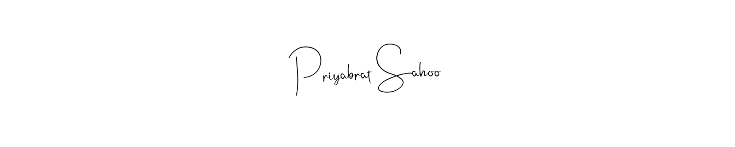 How to make Priyabrat Sahoo name signature. Use Andilay-7BmLP style for creating short signs online. This is the latest handwritten sign. Priyabrat Sahoo signature style 4 images and pictures png