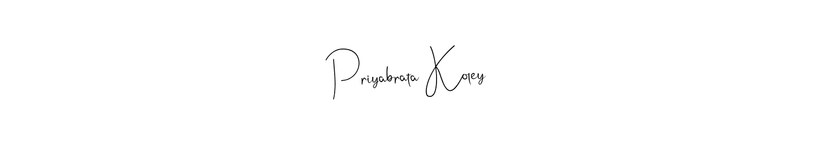 Andilay-7BmLP is a professional signature style that is perfect for those who want to add a touch of class to their signature. It is also a great choice for those who want to make their signature more unique. Get Priyabrata Koley name to fancy signature for free. Priyabrata Koley signature style 4 images and pictures png