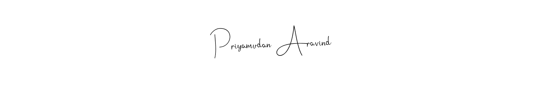 Make a beautiful signature design for name Priyamudan Aravind. With this signature (Andilay-7BmLP) style, you can create a handwritten signature for free. Priyamudan Aravind signature style 4 images and pictures png