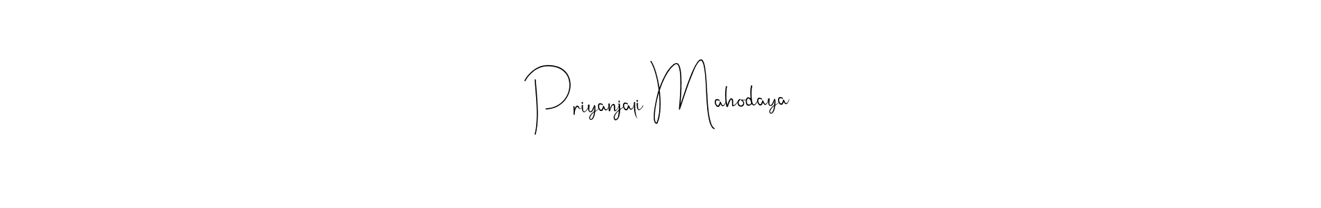 if you are searching for the best signature style for your name Priyanjali Mahodaya. so please give up your signature search. here we have designed multiple signature styles  using Andilay-7BmLP. Priyanjali Mahodaya signature style 4 images and pictures png