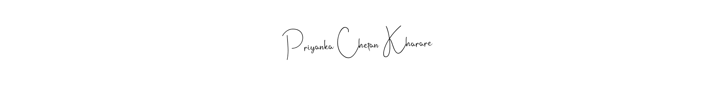 You should practise on your own different ways (Andilay-7BmLP) to write your name (Priyanka Chetan Kharare) in signature. don't let someone else do it for you. Priyanka Chetan Kharare signature style 4 images and pictures png