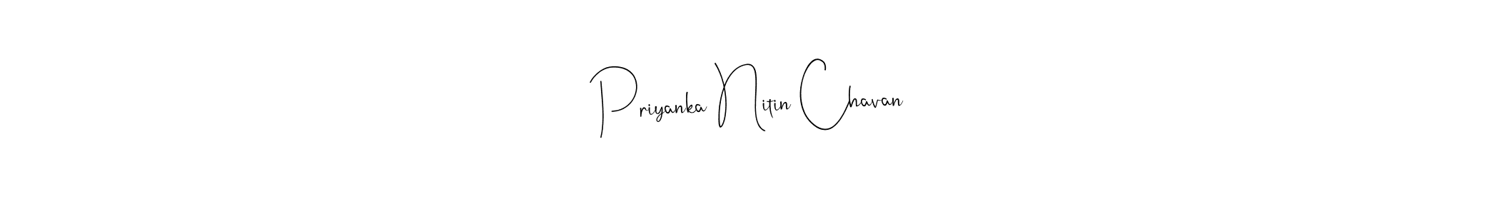 This is the best signature style for the Priyanka Nitin Chavan name. Also you like these signature font (Andilay-7BmLP). Mix name signature. Priyanka Nitin Chavan signature style 4 images and pictures png