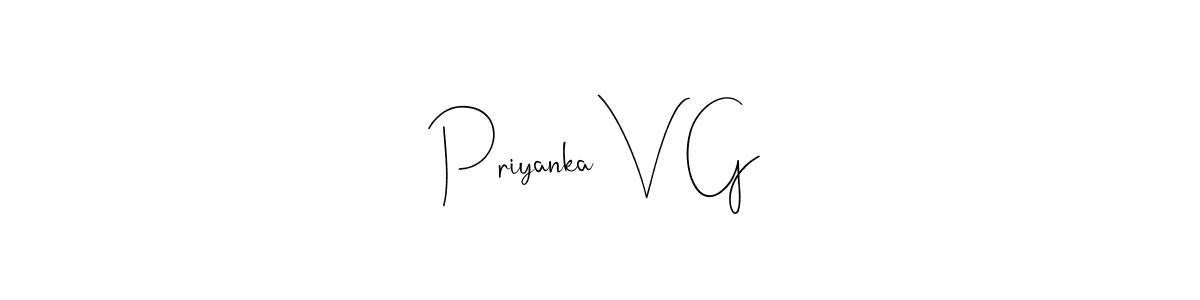 if you are searching for the best signature style for your name Priyanka V G. so please give up your signature search. here we have designed multiple signature styles  using Andilay-7BmLP. Priyanka V G signature style 4 images and pictures png