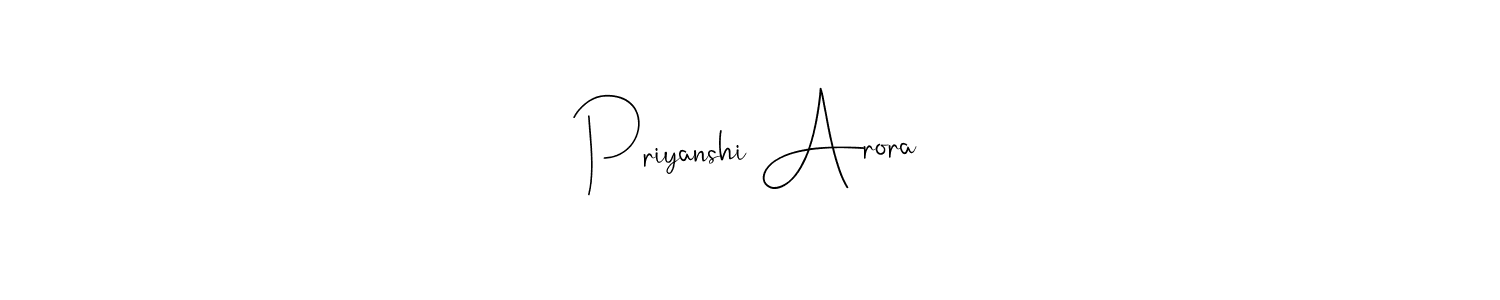 You should practise on your own different ways (Andilay-7BmLP) to write your name (Priyanshi Arora) in signature. don't let someone else do it for you. Priyanshi Arora signature style 4 images and pictures png