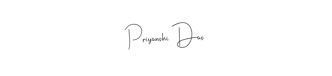 How to make Priyanshi Das name signature. Use Andilay-7BmLP style for creating short signs online. This is the latest handwritten sign. Priyanshi Das signature style 4 images and pictures png