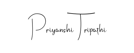 Personalize your online presence with Priyanshi Tripathi signature rendered in elegant Andilay-7BmLP font. Great for website footers and blogs. Priyanshi Tripathi signature style 4 images and pictures png