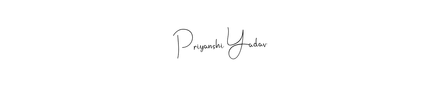 The best way (Andilay-7BmLP) to make a short signature is to pick only two or three words in your name. The name Priyanshi Yadav include a total of six letters. For converting this name. Priyanshi Yadav signature style 4 images and pictures png