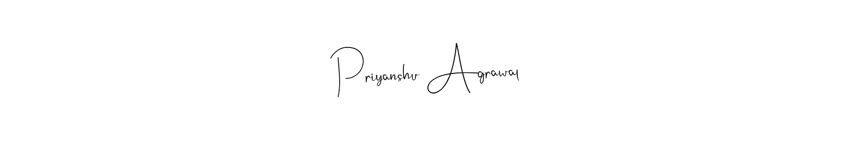 Create a beautiful signature design for name Priyanshu Agrawal. With this signature (Andilay-7BmLP) fonts, you can make a handwritten signature for free. Priyanshu Agrawal signature style 4 images and pictures png