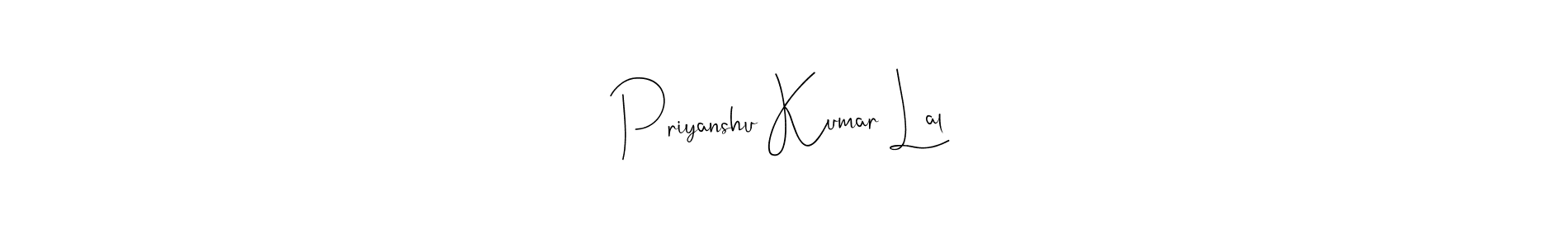 You should practise on your own different ways (Andilay-7BmLP) to write your name (Priyanshu Kumar Lal) in signature. don't let someone else do it for you. Priyanshu Kumar Lal signature style 4 images and pictures png