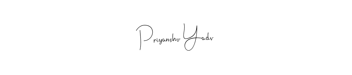 You should practise on your own different ways (Andilay-7BmLP) to write your name (Priyanshu Yadv) in signature. don't let someone else do it for you. Priyanshu Yadv signature style 4 images and pictures png