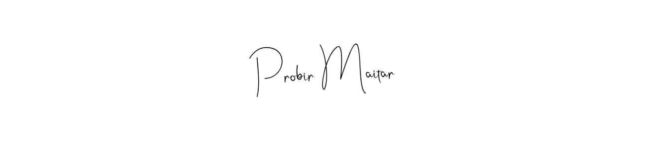 How to make Probir Maitar name signature. Use Andilay-7BmLP style for creating short signs online. This is the latest handwritten sign. Probir Maitar signature style 4 images and pictures png