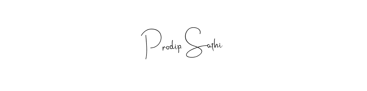 How to make Prodip Sathi name signature. Use Andilay-7BmLP style for creating short signs online. This is the latest handwritten sign. Prodip Sathi signature style 4 images and pictures png