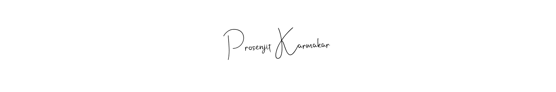 How to make Prosenjit Karmakar name signature. Use Andilay-7BmLP style for creating short signs online. This is the latest handwritten sign. Prosenjit Karmakar signature style 4 images and pictures png