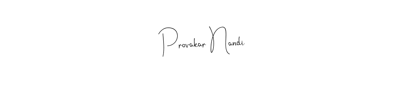 Design your own signature with our free online signature maker. With this signature software, you can create a handwritten (Andilay-7BmLP) signature for name Provakar Nandi. Provakar Nandi signature style 4 images and pictures png