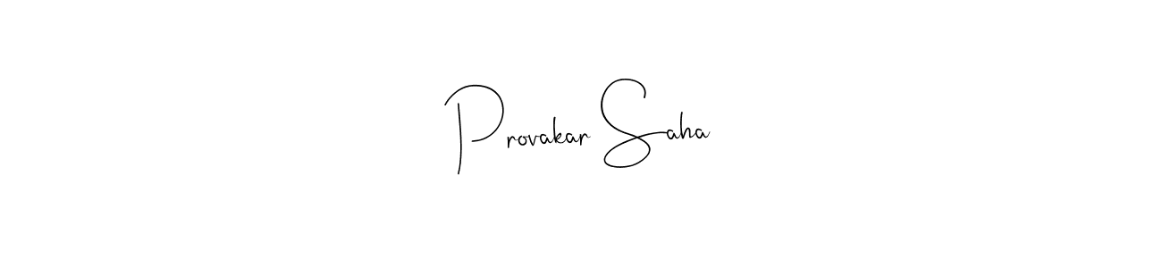 Use a signature maker to create a handwritten signature online. With this signature software, you can design (Andilay-7BmLP) your own signature for name Provakar Saha. Provakar Saha signature style 4 images and pictures png