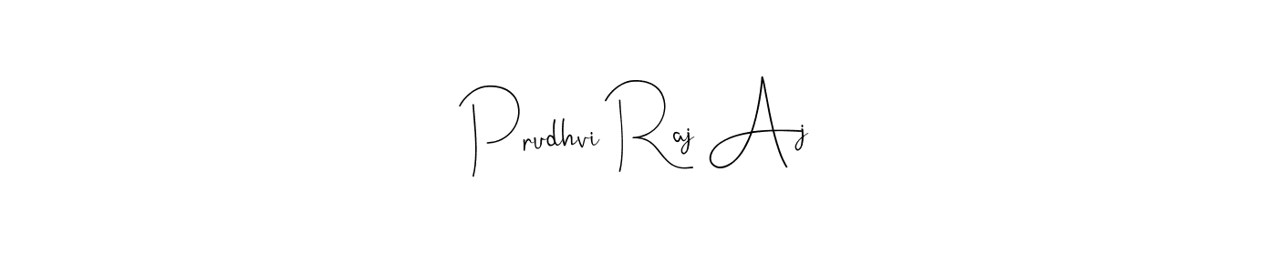Also You can easily find your signature by using the search form. We will create Prudhvi Raj Aj name handwritten signature images for you free of cost using Andilay-7BmLP sign style. Prudhvi Raj Aj signature style 4 images and pictures png