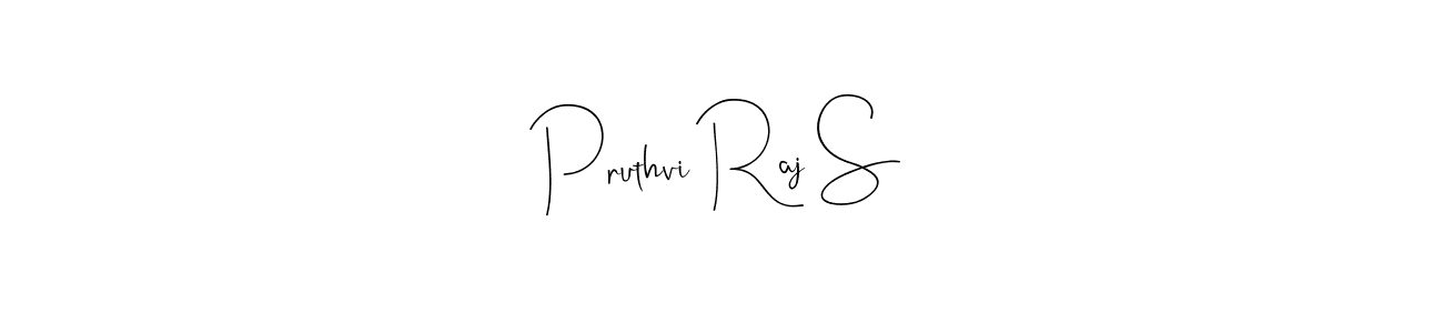 if you are searching for the best signature style for your name Pruthvi Raj S. so please give up your signature search. here we have designed multiple signature styles  using Andilay-7BmLP. Pruthvi Raj S signature style 4 images and pictures png