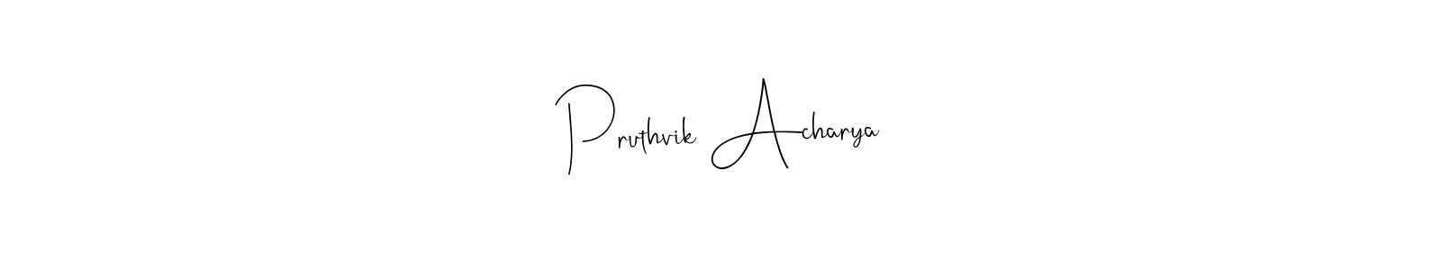 Similarly Andilay-7BmLP is the best handwritten signature design. Signature creator online .You can use it as an online autograph creator for name Pruthvik Acharya. Pruthvik Acharya signature style 4 images and pictures png