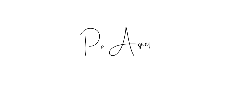 See photos of Ps Aqeel official signature by Spectra . Check more albums & portfolios. Read reviews & check more about Andilay-7BmLP font. Ps Aqeel signature style 4 images and pictures png