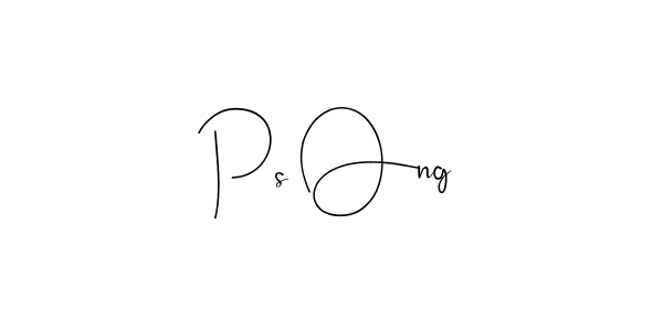 if you are searching for the best signature style for your name Ps Ong. so please give up your signature search. here we have designed multiple signature styles  using Andilay-7BmLP. Ps Ong signature style 4 images and pictures png
