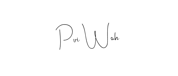 How to make Pui Wah name signature. Use Andilay-7BmLP style for creating short signs online. This is the latest handwritten sign. Pui Wah signature style 4 images and pictures png