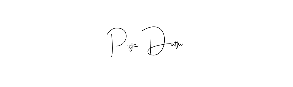 How to make Puja Datta name signature. Use Andilay-7BmLP style for creating short signs online. This is the latest handwritten sign. Puja Datta signature style 4 images and pictures png