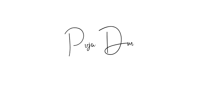 Also we have Puja Dm name is the best signature style. Create professional handwritten signature collection using Andilay-7BmLP autograph style. Puja Dm signature style 4 images and pictures png