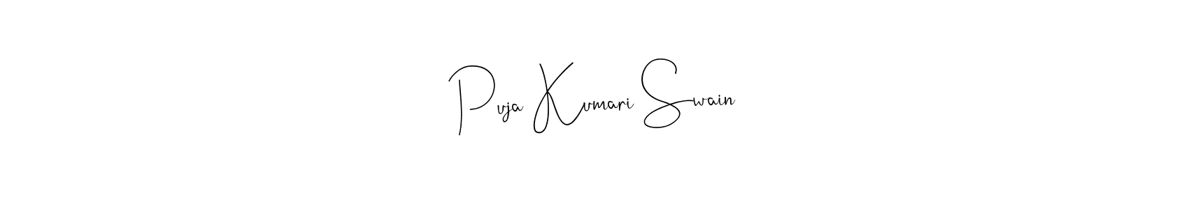 You should practise on your own different ways (Andilay-7BmLP) to write your name (Puja Kumari Swain) in signature. don't let someone else do it for you. Puja Kumari Swain signature style 4 images and pictures png