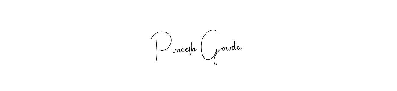 How to make Puneeth Gowda signature? Andilay-7BmLP is a professional autograph style. Create handwritten signature for Puneeth Gowda name. Puneeth Gowda signature style 4 images and pictures png