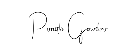 Enhance your business communications with Punith Gowdru signature in Andilay-7BmLP lettering. Clean, modern, and universally compatible. Punith Gowdru signature style 4 images and pictures png