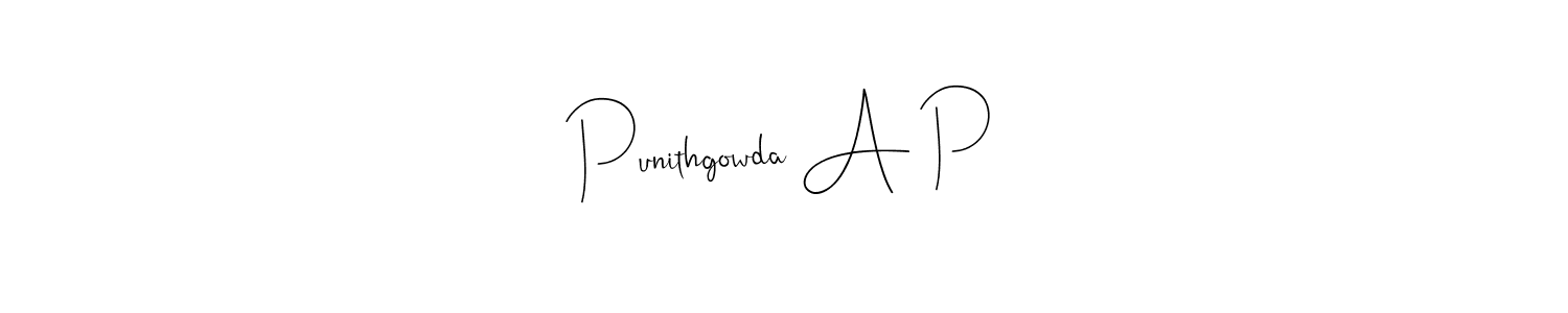 Design your own signature with our free online signature maker. With this signature software, you can create a handwritten (Andilay-7BmLP) signature for name Punithgowda A P. Punithgowda A P signature style 4 images and pictures png