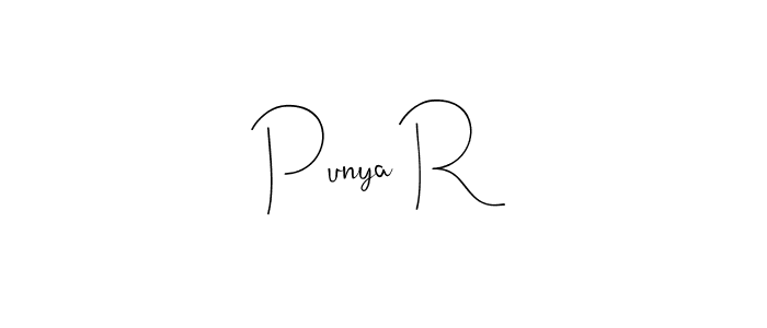 Also we have Punya R name is the best signature style. Create professional handwritten signature collection using Andilay-7BmLP autograph style. Punya R signature style 4 images and pictures png