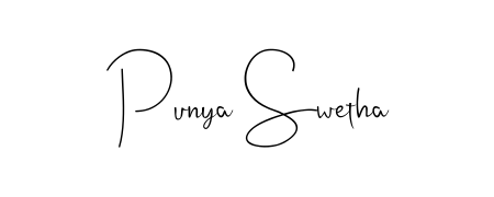 Upgrade your professional image with Punya Swetha signature created with Andilay-7BmLP font. Fast, free, and watermark-free download. Punya Swetha signature style 4 images and pictures png