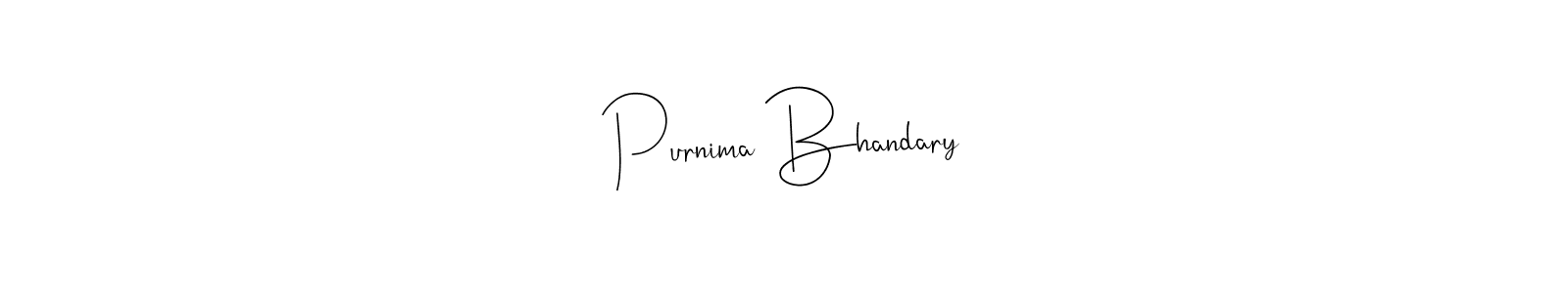 How to Draw Purnima Bhandary signature style? Andilay-7BmLP is a latest design signature styles for name Purnima Bhandary. Purnima Bhandary signature style 4 images and pictures png