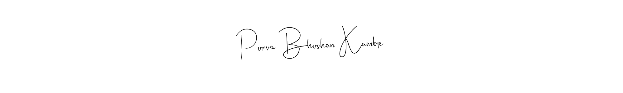 Use a signature maker to create a handwritten signature online. With this signature software, you can design (Andilay-7BmLP) your own signature for name Purva Bhushan Kamble. Purva Bhushan Kamble signature style 4 images and pictures png