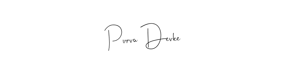 Design your own signature with our free online signature maker. With this signature software, you can create a handwritten (Andilay-7BmLP) signature for name Purva Devke. Purva Devke signature style 4 images and pictures png