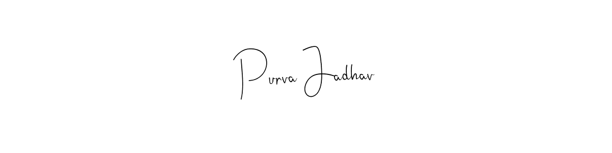 Create a beautiful signature design for name Purva Jadhav. With this signature (Andilay-7BmLP) fonts, you can make a handwritten signature for free. Purva Jadhav signature style 4 images and pictures png