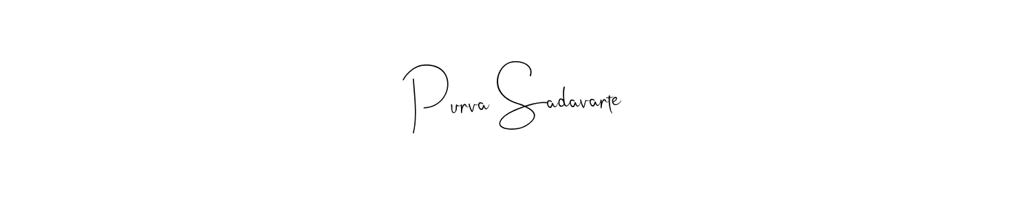 Use a signature maker to create a handwritten signature online. With this signature software, you can design (Andilay-7BmLP) your own signature for name Purva Sadavarte. Purva Sadavarte signature style 4 images and pictures png