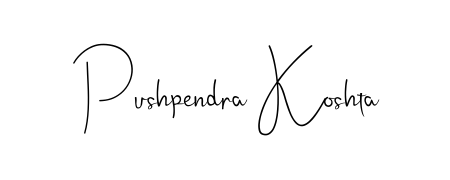 You should practise on your own different ways (Andilay-7BmLP) to write your name (Pushpendra Koshta) in signature. Don't let someone else do it for you. Pushpendra Koshta signature style 4 images and pictures png
