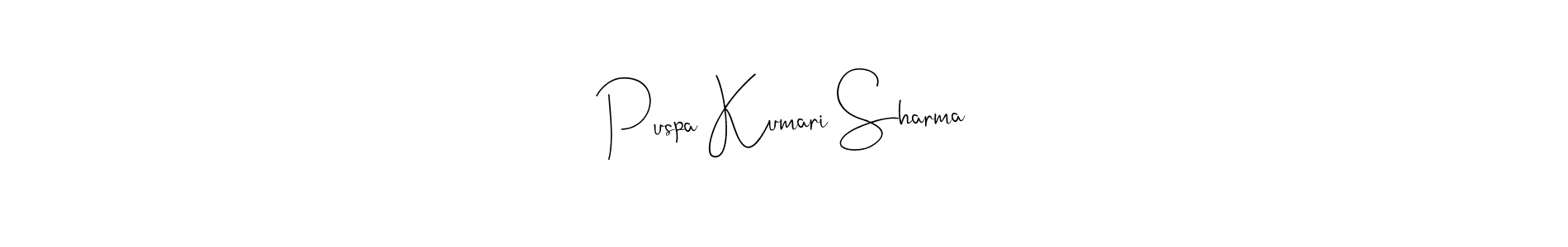 Create a beautiful signature design for name Puspa Kumari Sharma. With this signature (Andilay-7BmLP) fonts, you can make a handwritten signature for free. Puspa Kumari Sharma signature style 4 images and pictures png