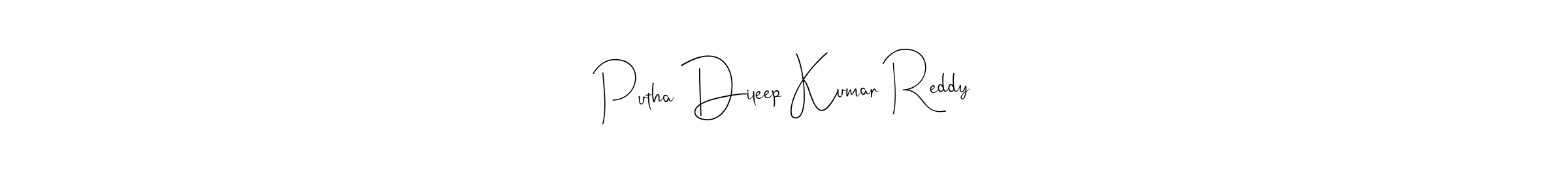 Use a signature maker to create a handwritten signature online. With this signature software, you can design (Andilay-7BmLP) your own signature for name Putha Dileep Kumar Reddy. Putha Dileep Kumar Reddy signature style 4 images and pictures png