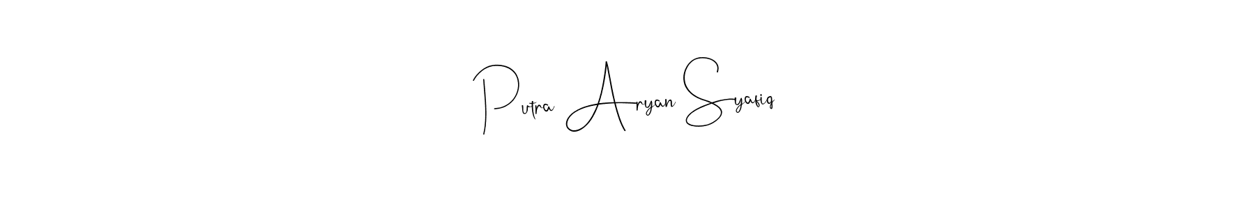 Similarly Andilay-7BmLP is the best handwritten signature design. Signature creator online .You can use it as an online autograph creator for name Putra Aryan Syafiq. Putra Aryan Syafiq signature style 4 images and pictures png