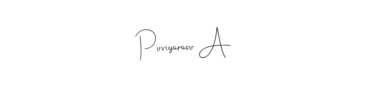 Use a signature maker to create a handwritten signature online. With this signature software, you can design (Andilay-7BmLP) your own signature for name Puviyarasu A. Puviyarasu A signature style 4 images and pictures png